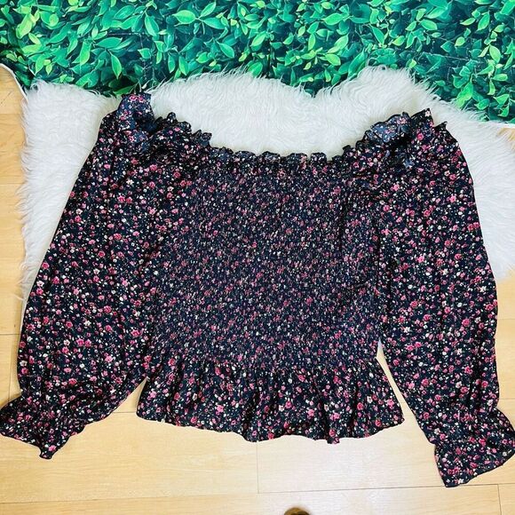 Nasty Gal long sleeve ruffled hem floral plus size top size 20 summer spring - Picture 7 of 10